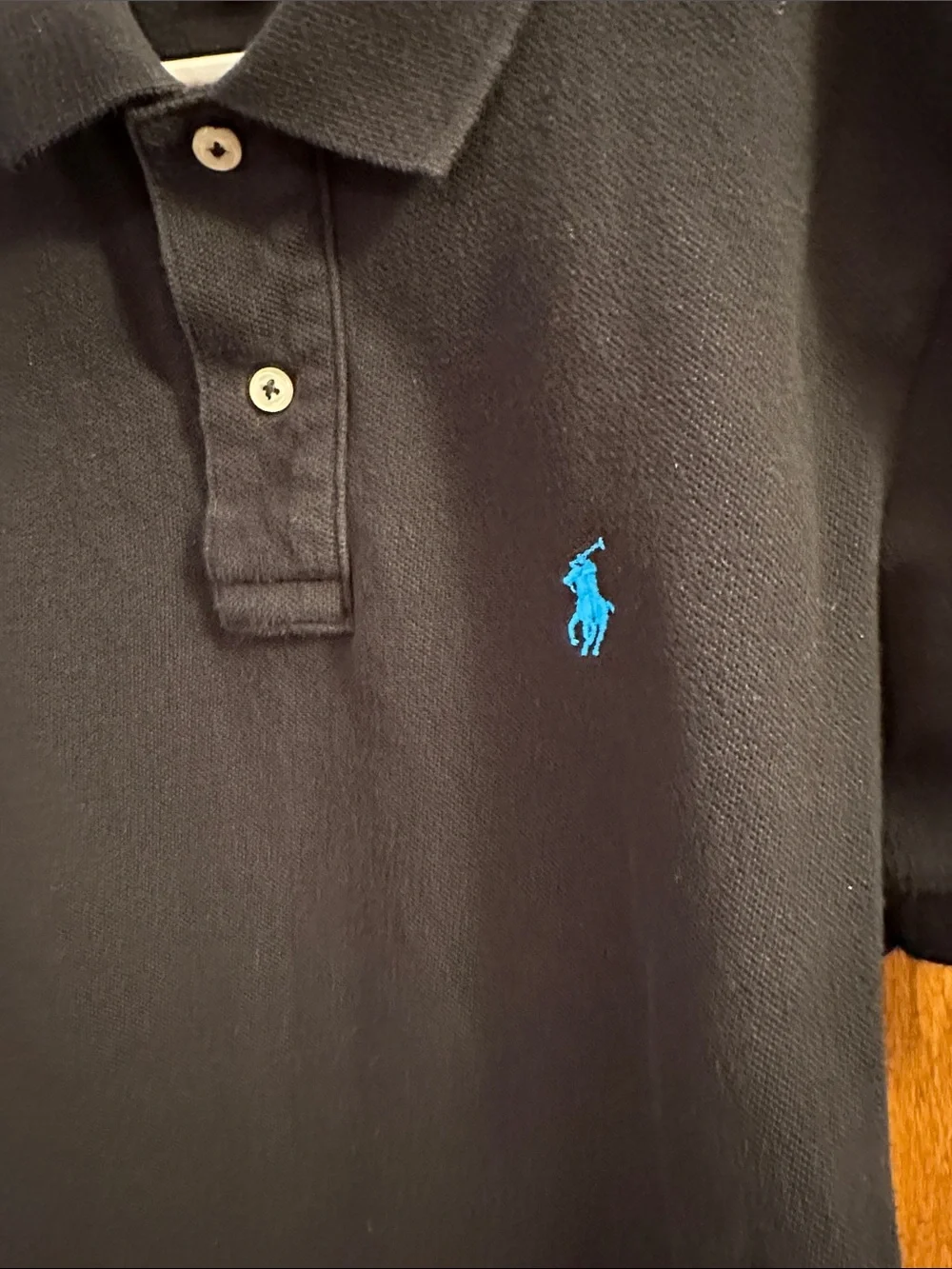 Boys Polo Ralph Lauren Black Polo with Blue Pony Logo size small 8.